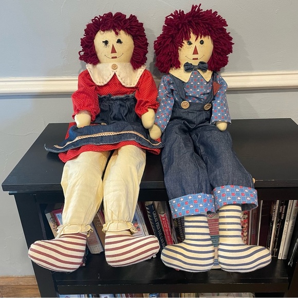 Vintage 1980's Raggedy Ann and Andy Doll Shelf Sitters - Picture 3 of 10